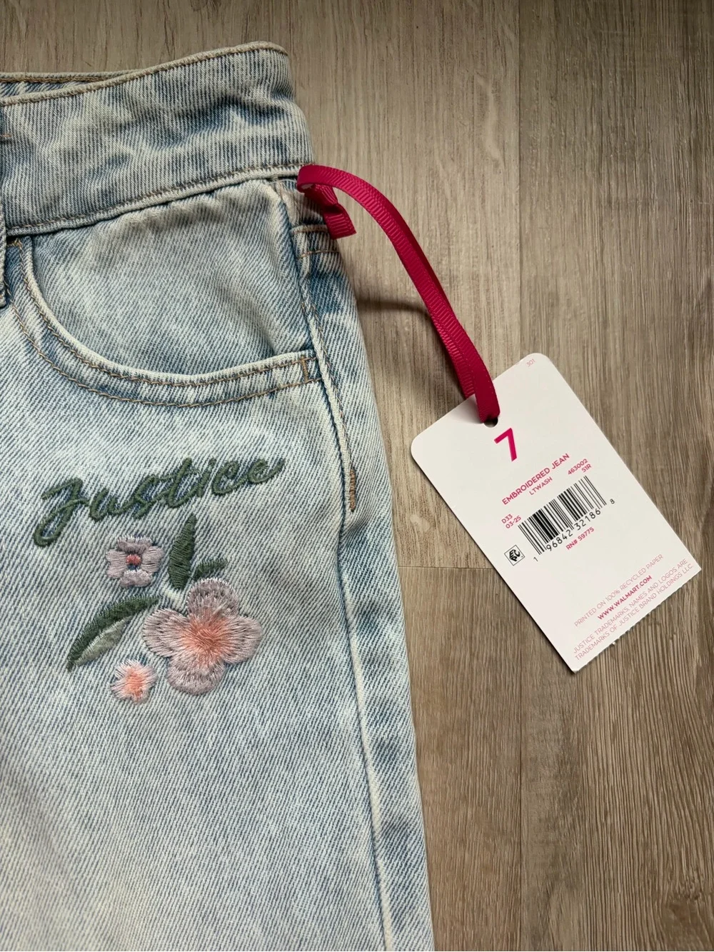 NWT Wide leg embroidered Justice Jeans